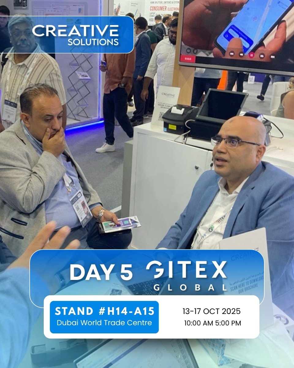Creative_sols's tweet image. 🎉 That’s a wrap on #GITEX!

Big thanks to everyone who visited Creative Solutions at the Saudi Tech Pavilion – Stand H14-A15. 🚀
#GITEXGLOBAL #SaudiTech #صناعة_سعودية #جايتكس #دبي #الرياض #جدة #الابتكار #المعرض #التجارة #الحدث #صنع_في_السعودية #جيتكس2025 #تكنولوجيا #الإمارات