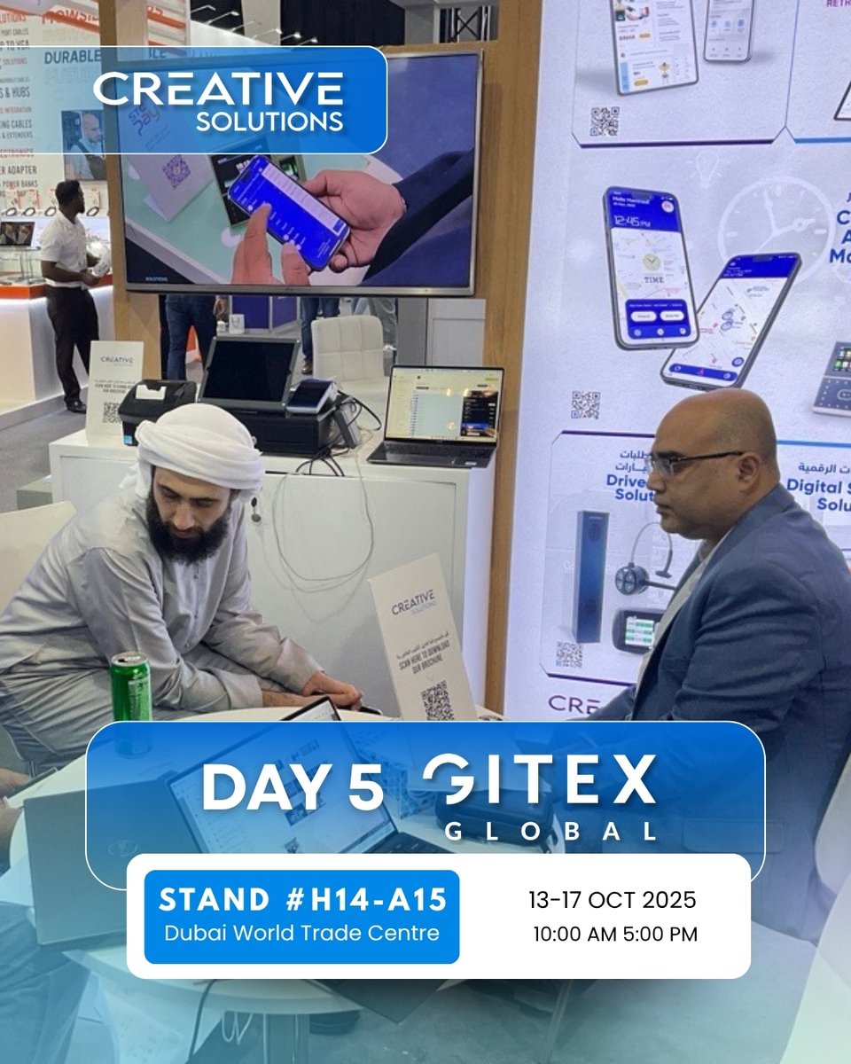 Creative_sols's tweet image. 🎉 That’s a wrap on #GITEX!

Big thanks to everyone who visited Creative Solutions at the Saudi Tech Pavilion – Stand H14-A15. 🚀
#GITEXGLOBAL #SaudiTech #صناعة_سعودية #جايتكس #دبي #الرياض #جدة #الابتكار #المعرض #التجارة #الحدث #صنع_في_السعودية #جيتكس2025 #تكنولوجيا #الإمارات