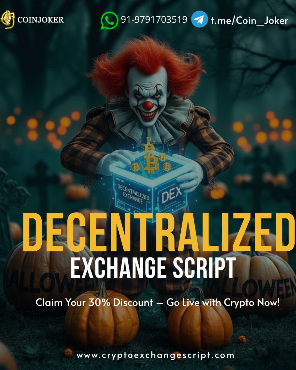 smith_zadi73359's tweet image. 🕸️ Build Your Crypto Exchange Fast with Coinjoker!
🎃 30% off this Halloween – launch your secure, brandable DEX today!
🔗 cryptoexchangescript.com/decentralized-…
#Coinjoker #DEXScript #CryptoTrading #HalloweenCrypto #Blockchain