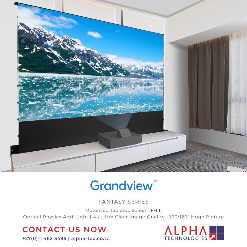 The Motorized Tabletop screen by #Grandview 

Available exclusively from Alpha Technologies in #SouthAfrica 

Contact us for more details! 
lnkd.in/eWq8UCC

#AlphaSA
#MotorizedScreen
#Projection
#Fantasy
