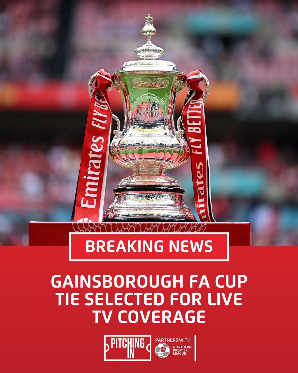 🚨🏆 <a href="/GainsTrinityFC/">Gainsborough Trinity</a>'s FA Cup first round tie at home to Accrington Stanley has been selected for live TV coverage.

The tie, taking place at 5:15pm on Sunday 2 November, will be broadcast on TNT Sports and discovery+ 📺