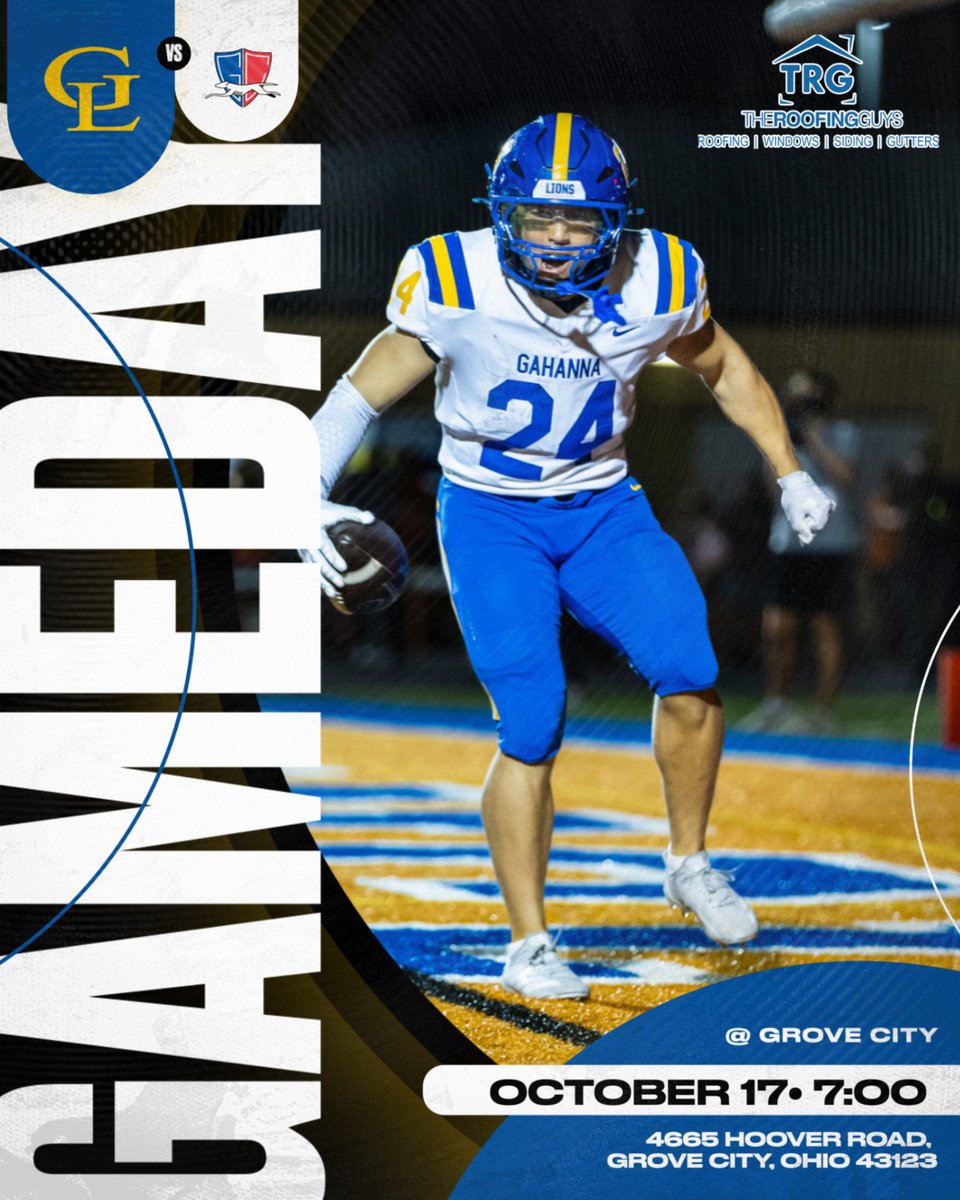 It's that day again....GAMEDAY!  Come and support your Lions tonight as we travel to Grove City. #WeAreLions #BleedThisBlue #EarnIt