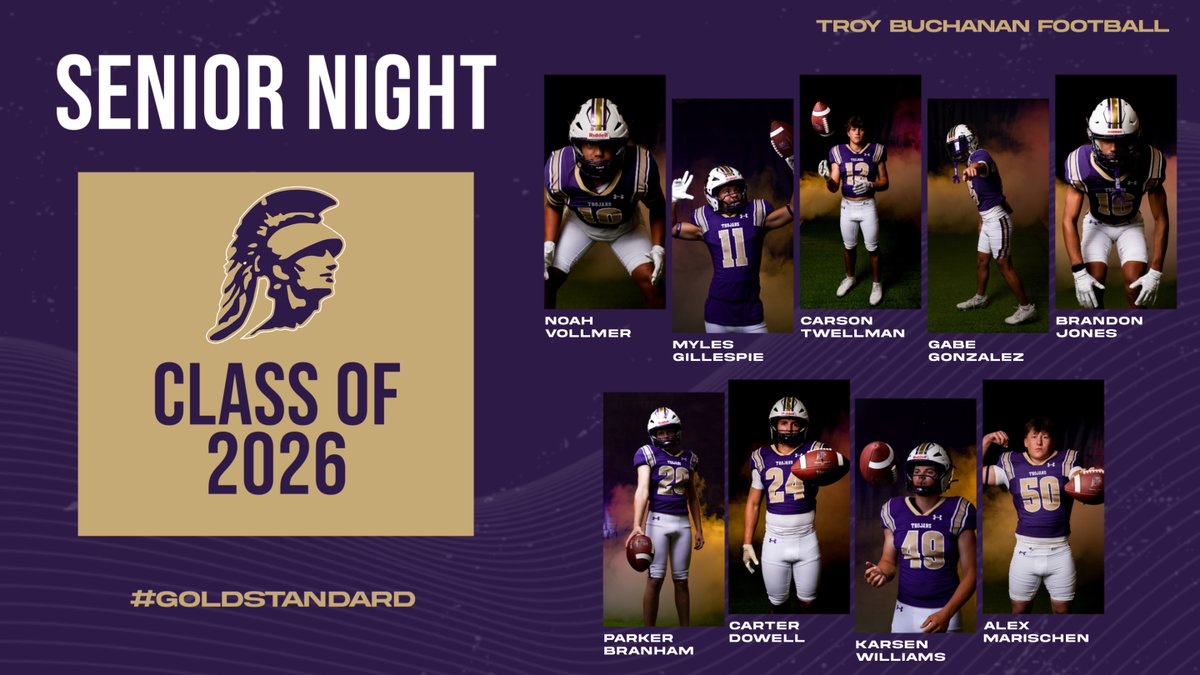 TBHS_Football's tweet photo. Tonight we honor our Class of 2026!

#GoldStandard
#ThankYouSeniors https://t.co/E5y52Q1HzN