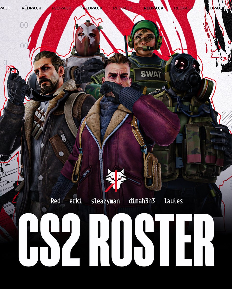 RedPackEsports's tweet photo. Long overdue welcome to our new CS2 lineup! 🐺
#redpack #packarrived #esports https://t.co/73TSSLjpJe