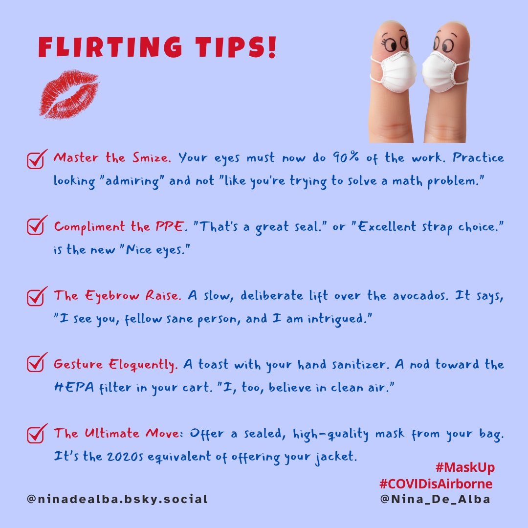 It's Friday! 💫 Whether you're braving the grocery store or a carefully distanced park hang, here are your essential flirting tips for the Covid-conscious. You got this. 😉 #COVIDisAirborne