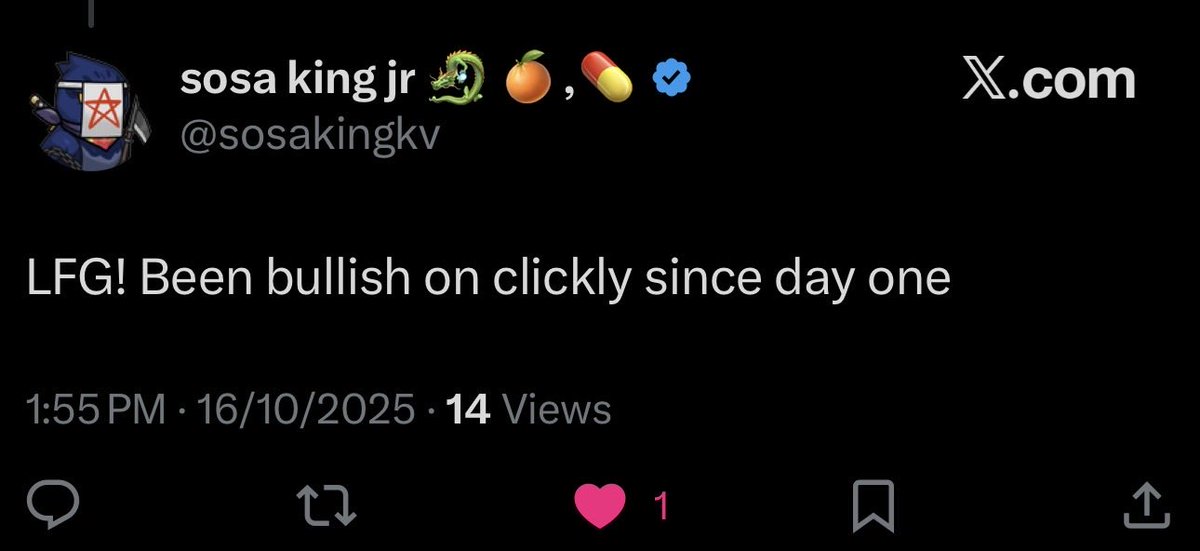 Clickly (@clicklydotfun) on Twitter photo Thank you all for participating in the celebration of the clickly bot we appriciate each one of you, it has been 24hrs and we decided to go with <a href="/sosakingkv/">sosa king jr 🐉 🍊,💊</a> as the winner of the giveaway.
We sent you a dm send us your address, more giveaways in coming and clickly will be live. Thank you all for participating in the celebration of the clickly bot we appriciate each one of you, it has been 24hrs and we decided to go with <a href="/sosakingkv/">sosa king jr 🐉 🍊,💊</a> as the winner of the giveaway.
We sent you a dm send us your address, more giveaways in coming and clickly will be live.