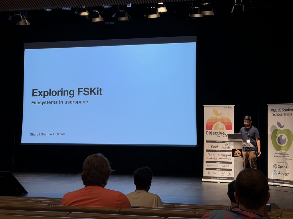 Erika Noerenberg gutterchurl@infosec.exchange (@gutterchurl) on Twitter photo Starting to think I should have made #OBTS bingo cards - I don’t think I’ve ever heard a speaker use the phrase “bee’s knees” before 😹
<a href="/sharvil/">Sharvil Shah</a> dropping some jokes along with FSKit knowledge ❤️ Starting to think I should have made #OBTS bingo cards - I don’t think I’ve ever heard a speaker use the phrase “bee’s knees” before 😹
<a href="/sharvil/">Sharvil Shah</a> dropping some jokes along with FSKit knowledge ❤️