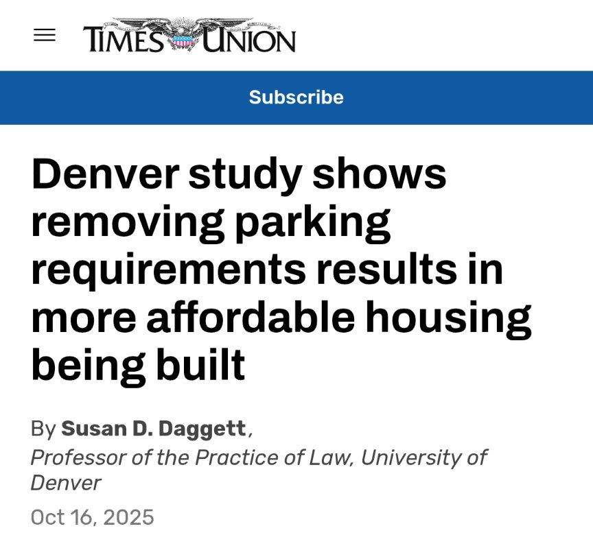 When governments stop forcing developers to build car storage instead of homes, more homes are built. When more homes are built, homes become more affordable.

This is basic economics. Crazy that people still think studies are needed.