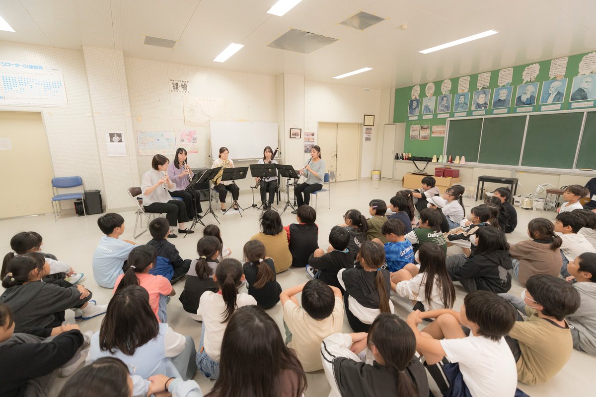 iwaki_alios's tweet photo. 【開催報告】10/16(木)、17(金) おでかけアリオス幼稚園・小学校公演「東京芸術劇場 芸劇オーケストラ・アカデミー ・フォー・ウインド より木管五重奏」
Facebookページにて詳しく報告しました。
聴いてくれたこどもたち、関係者の皆さん、どうもありがとうございました！
https://t.co/lqmYi6KtxL https://t.co/I8UmSJimFc