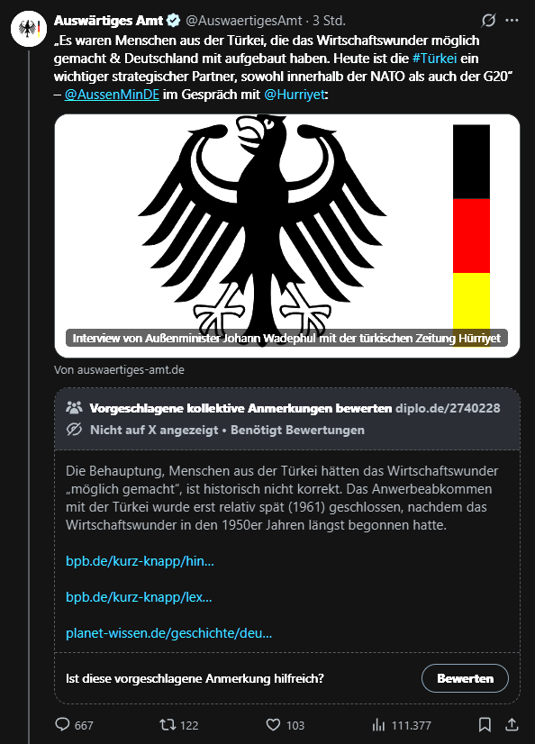 kitchen_news_de's tweet image. Das @AuswaertigesAmt verbreitet Fake News.
Kann man diese irgendwo melden? 😉
