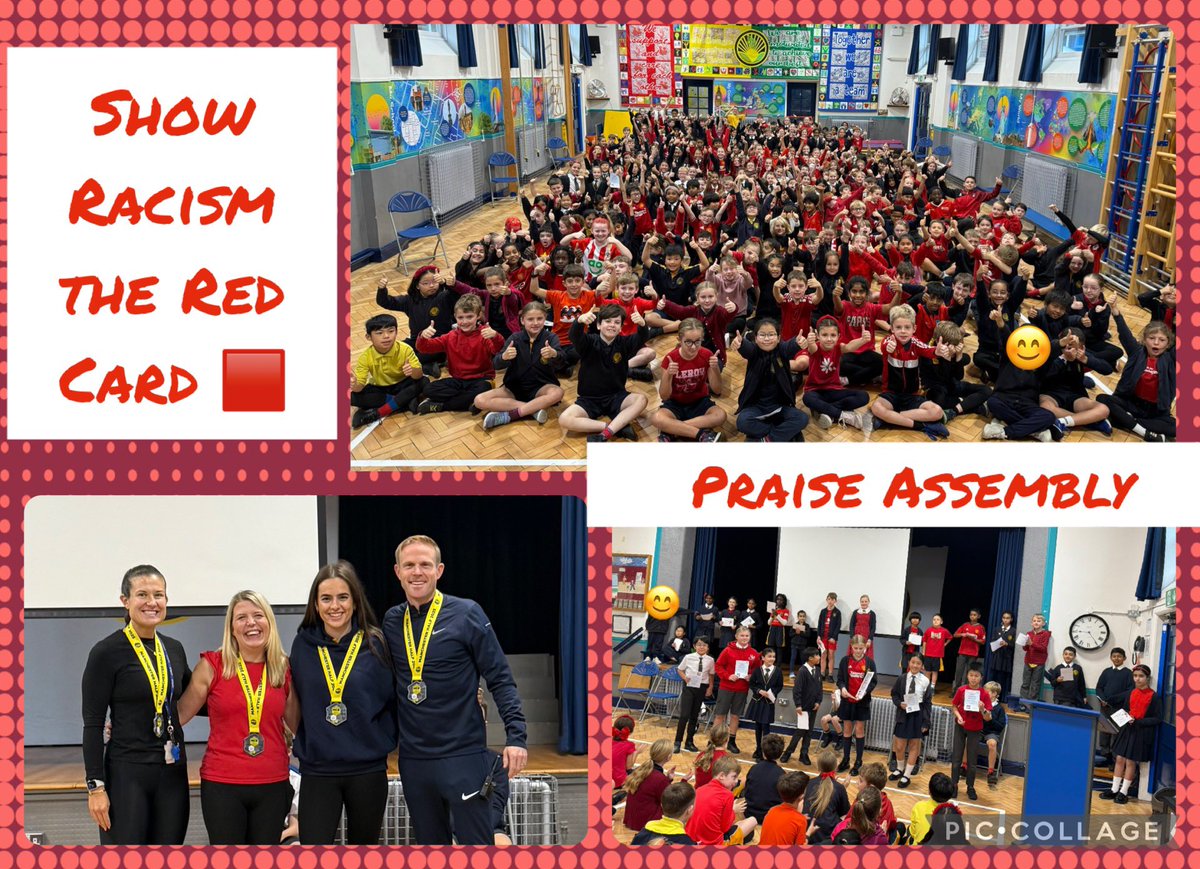 SpringfieldSPS's tweet image. Today we all wore something red to stand united with #ShowRacismTheRedCard 
It was great to share this message in praise assembly, where we celebrated recent achievements, including some of the Half Marathon runners! 
@ManchesterHalf #praise #celebrate 
#Wesupportandcare 🔴