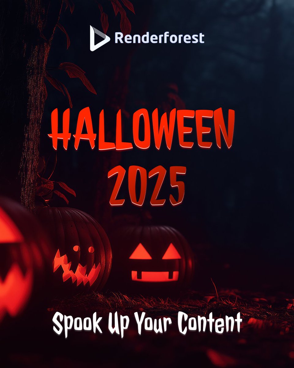 renderforestcom's tweet image. Halloween is almost here 👻 

With Renderforest, you can pick from ready-made Halloween packs or generate unique designs with AI. From videos and animations to banners and posts, everything can be customized in minutes 🚀 

👉 Open Renderforest and try it today.

#Renderforest