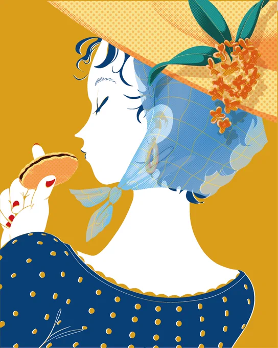 【WORK】 HOHOEMI ×トーキョー煎餅 株式会社 BAKEさんの運営する米菓ブランド「トーキョー煎餅」 9月のイラストを描かせていただきました。
