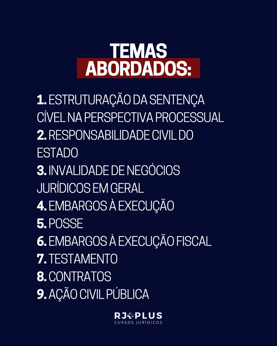 Rjpluscursos's tweet image. 🚨 NOVO Curso do RJ Plus de Sentença Cível com Daniel Carnacchioni!

+33h de aulas, conteúdo aprofundado, atualizado e foco total na Magistratura.

🎯 Garanta sua vaga: rjplus.com.br/curso-de-sente…

#Concursos #SentençaCível #Magistratura