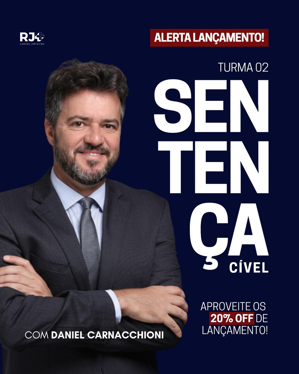 Rjpluscursos's tweet image. 🚨 NOVO Curso do RJ Plus de Sentença Cível com Daniel Carnacchioni!

+33h de aulas, conteúdo aprofundado, atualizado e foco total na Magistratura.

🎯 Garanta sua vaga: rjplus.com.br/curso-de-sente…

#Concursos #SentençaCível #Magistratura