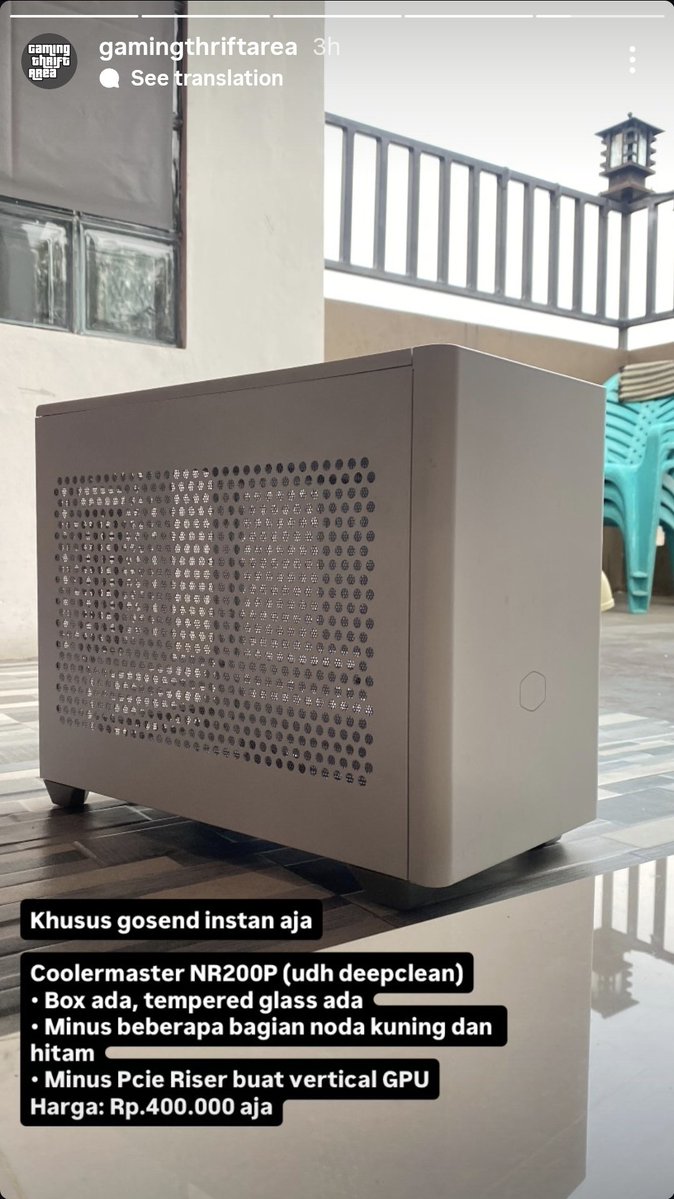 derrelljoel's tweet image. WTS 
Casing Mini ITX Coolermaster NR200P
DM IG @ gamingthriftarea
#zonauang #miniITX #PCbuild