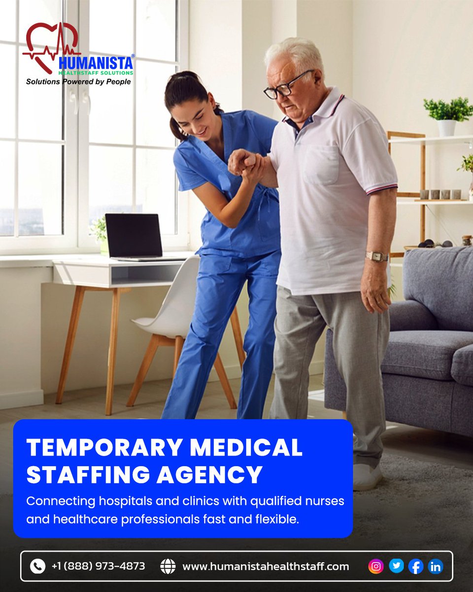 HumanistaHealth's tweet photo. Our #temporary_medical_staffing_agency provides licensed and pre-screened professionals for urgent coverage, seasonal needs, or special projects. 

⏱️ Flexible staffing made simple.

🌐 https://t.co/VPaQPxQxJd

📞 +1 (888) 973-4873

#patientcare #medicalsupport #clinicalstaffing https://t.co/1OVL6ZPTdC
