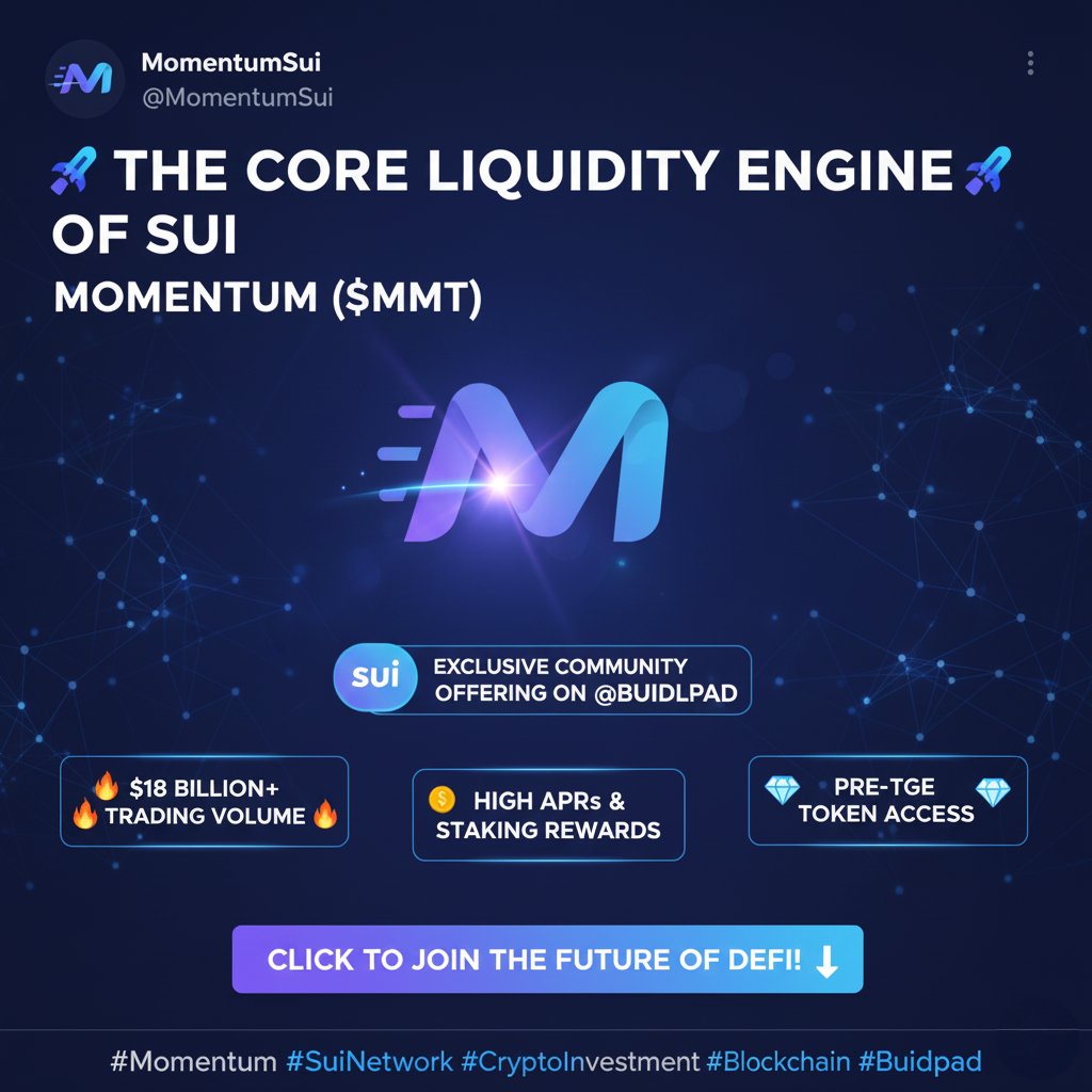 crypto_awesom's tweet photo. 🚀 Ready for the next big leap in #DeFi? @MMTFinance  ($MMT) is fueling #Sui as its CORE liquidity engine & a CLMM DEX with $18 BILLION+ volume!

Now, you can get pre-TGE access via the exclusive Community Offering on @Buidlpad. 🔥 This is your chance to secure $MMT & earn incredible APRs, powered by Sui's cutting-edge tech.

Don't just watch history happen—be part of it! 👇

Discover how to join & maximize your allocation: https://t.co/nOCC4d3etj

#Momentum #SuiNetwork #CryptoInvestment #Blockchain #Buidlpad