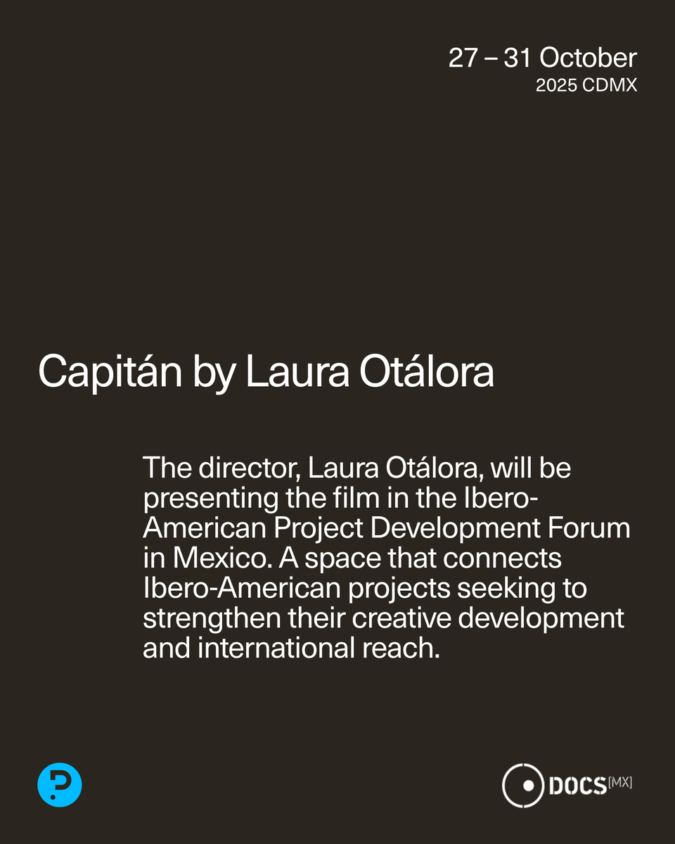 playlabfilms's tweet photo. Capitán by @LAOTALORA1 , keeps moving forward.

From October 27 to 31, it will be presented at @DocsMX, a space that connects Ibero-American projects seeking to strengthen their creative development and international reach.

#PlaylabFilms #ProductionLab #Produlab #Capitán #DocsMX https://t.co/kY3CIlElRE