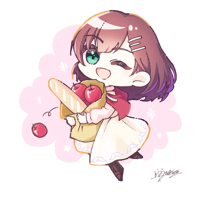#絵描きさんがデフォルメ絵を見せてくれるタグ 配信で描かせてもらったり、ホヨバキャラでたまに描いたりしてます...!