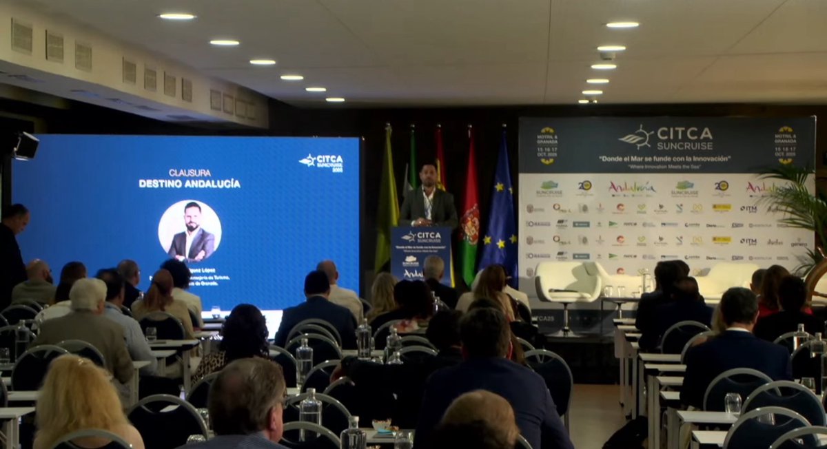 Clausuramos la 4ª edición del #CITCA2025 con “Destino Andalucía”, intervención de David Rodríguez (Consejería de Turismo, Cultura y Deporte). 🌊
Andalucía, un destino que mira al mar con futuro e innovación. ⚓️
#TurismoAzul #Cruceros #Granada