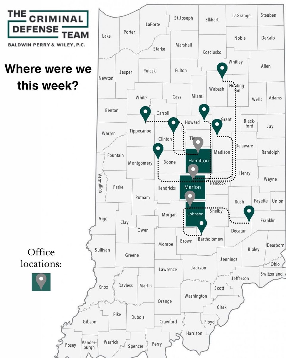 crim_def_team's tweet photo. From courtroom to courtroom our attorneys were on the move while advocating for clients across Indiana.
We also stayed active near our home bases and covered cases in Hamilton, Marion, and Johnson Counties.
#HappyFriday #WhereWereWe #CriminalLawyer https://t.co/s0x4XdVt9x