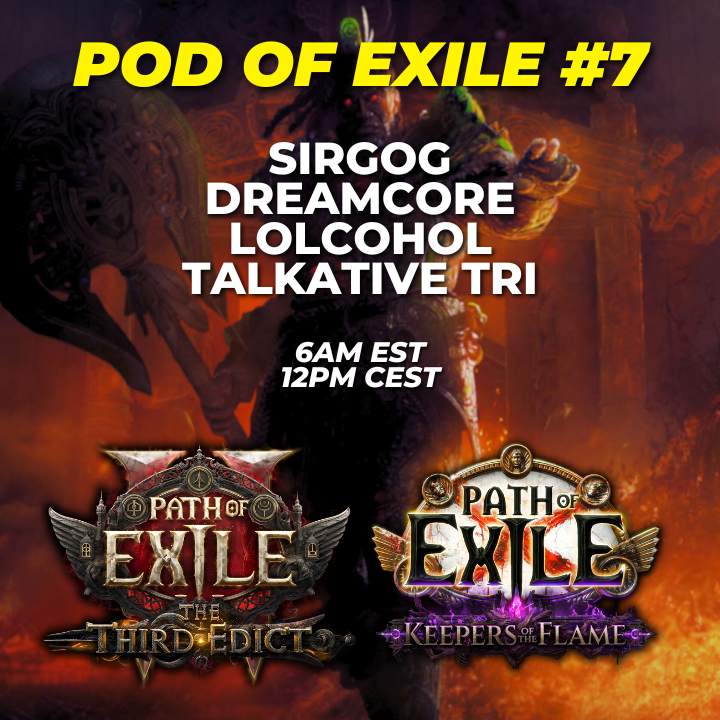 Grab yourselves a drink, it's time for some Path of Exile 2 (and 1) discussion this Sunday! The Pod of Exile returns with the analytical Sirgog, knowledgeable Dreamcore, and teaching Lolcohol with me, the jester, as your host.

We'll lead with PoE2, discussing the final reception