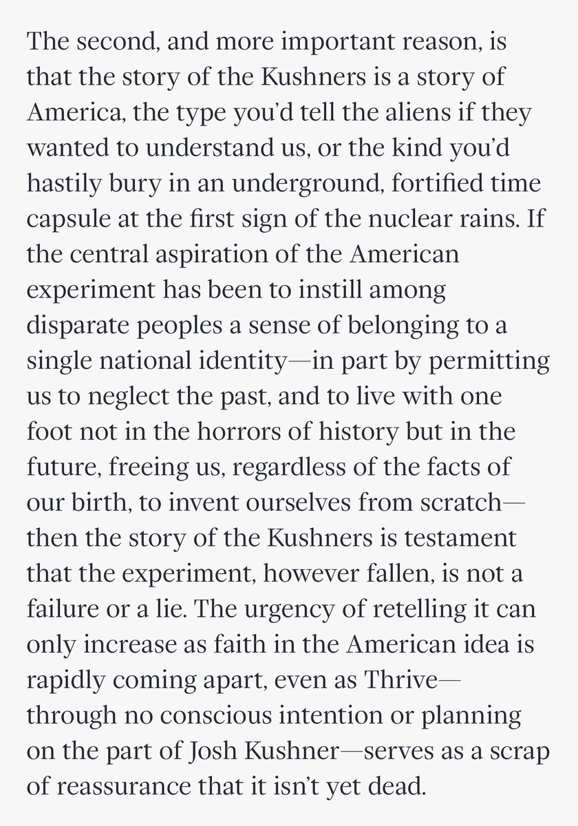 This beautiful portrayal of the American ethos embedded through the story of the Kushner family is equally the ethos of the story of the Jewish people.