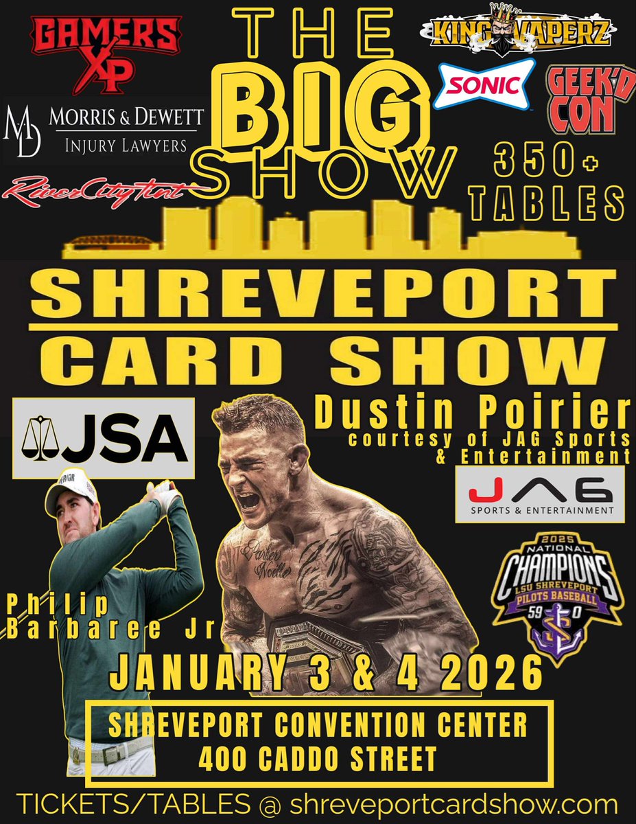 SCS318's tweet image. @50cent @drewbrees … We’re building something special in Shreveport.

The BIG Show is one of the fastest-growing collectibles events in the South.

Thousands of fans. Real Louisiana roots.

Let’s talk about making this bigger together. 🖤💛
#Shreveport #Louisiana #TheBigShow…
