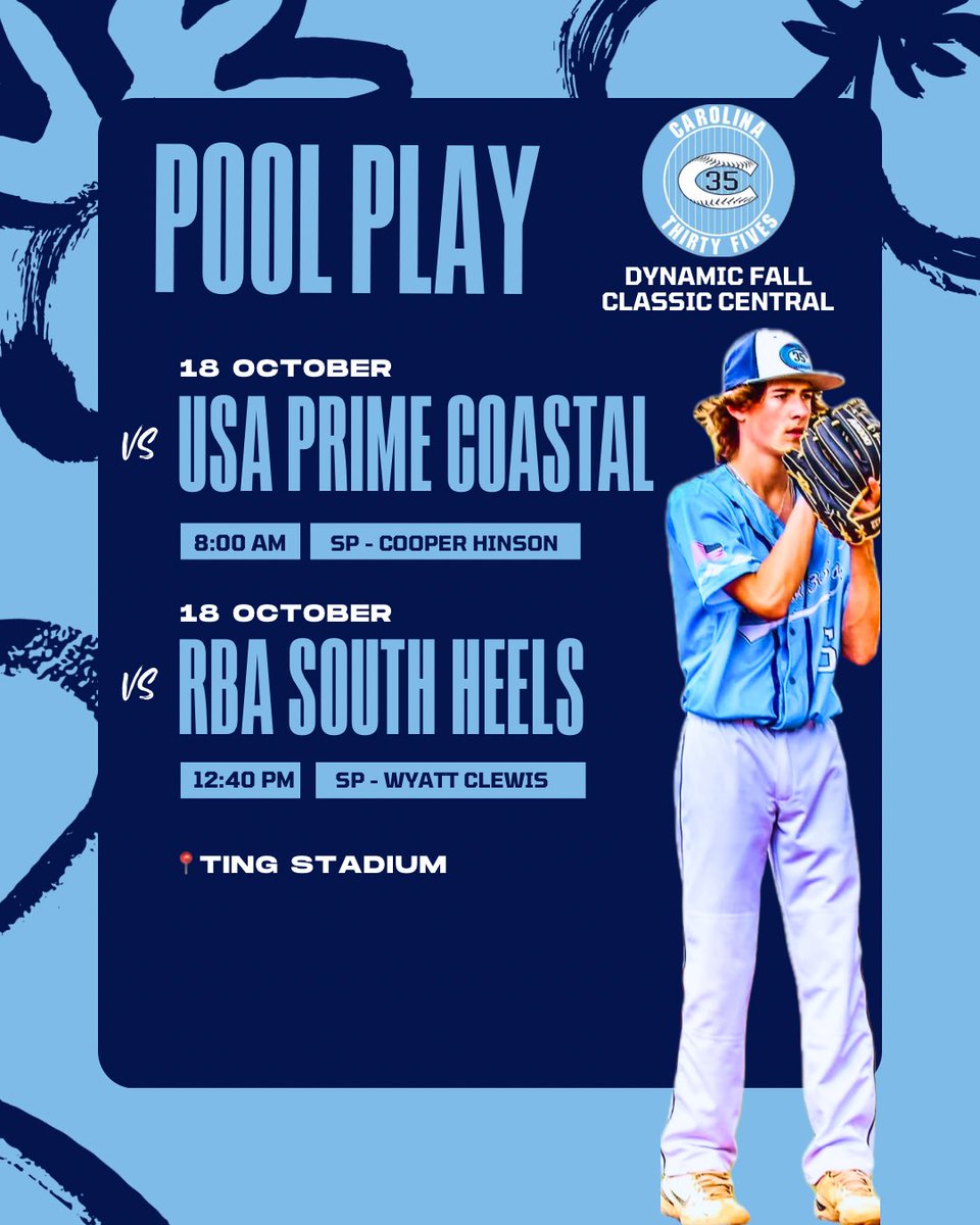 Schedule Release 

C35 2029 finish up the fall w/ <a href="/DynamicBaseball/">Dynamic Baseball</a> in the Fall Classic Central. #C35Family