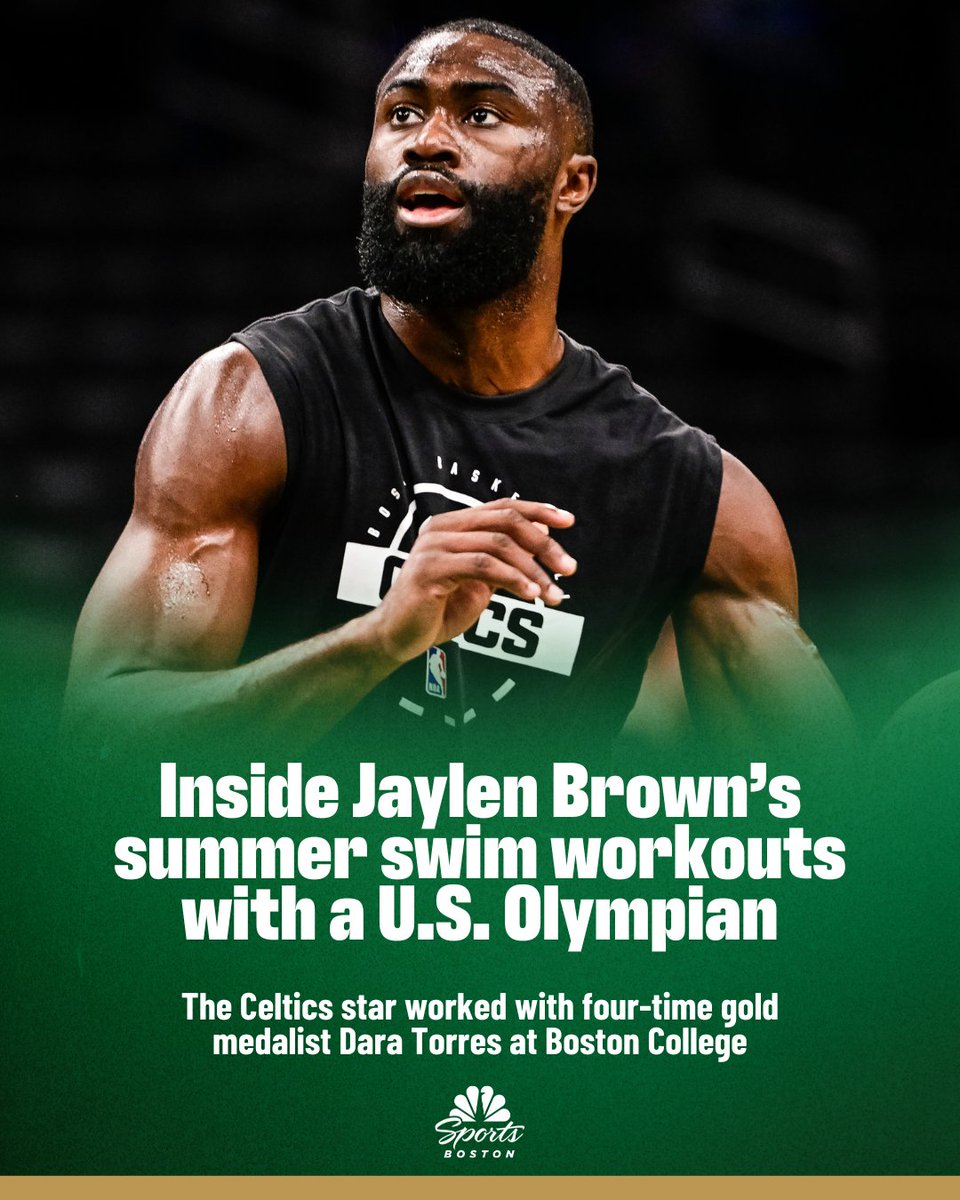 NBCSCeltics's tweet image. Jaylen Brown took his water workouts to a whole new level this offseason 😤

How @BCEagles swim coach and five-time Olympian @DaraTorres helped @FCHWPO perfect his craft in the pool 🔗 trib.al/dZQTShE