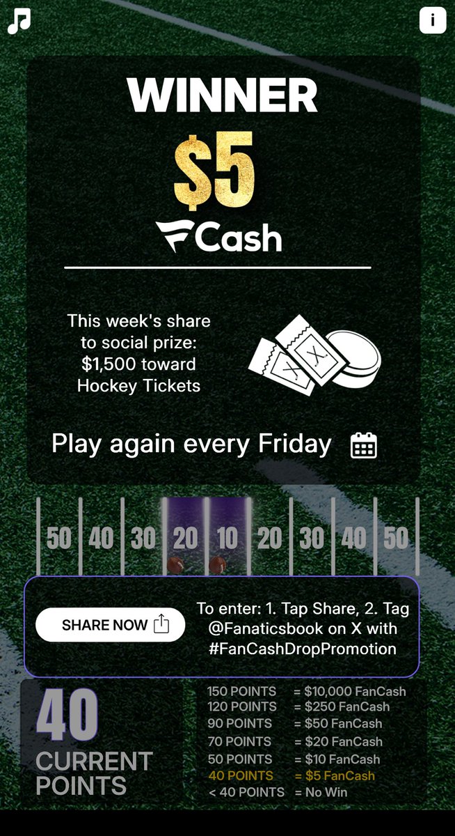 Play the #FanCashDropPromotion today

⁦<a href="/Fanatics/">Fanatics</a>⁩  fanatics.onelink.me/5kut/p6fykbjo