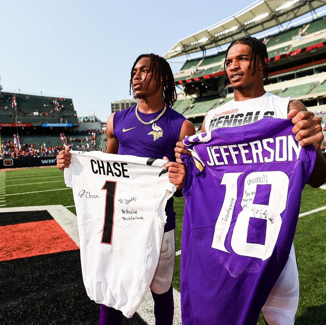 I feel like the back and forth between Bengals and Vikings fans over Justin and Ja'marr has made it to where people from both sides aren't just sitting back and appreciating greatness. Cause both have top 10 all time potential. Maybe higher.