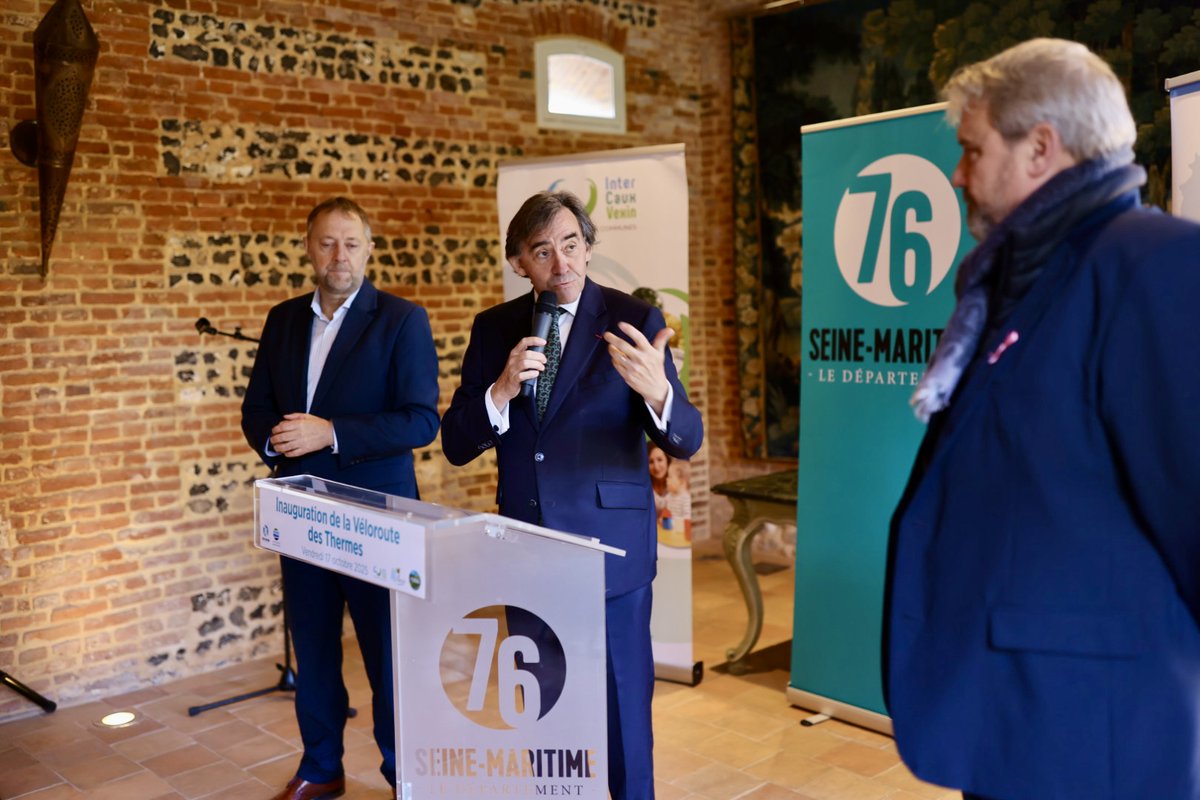 seinemaritime's tweet image. #ATTRACTIVITÉ 🚲 La Véloroute des Thermes et ses 55 km entre Forges-Les-Eaux et Rouen officiellement inaugurée.

🚴 Avec cet ultime tronçon, le tour de la Seine-Maritime à vélo est enfin possible !