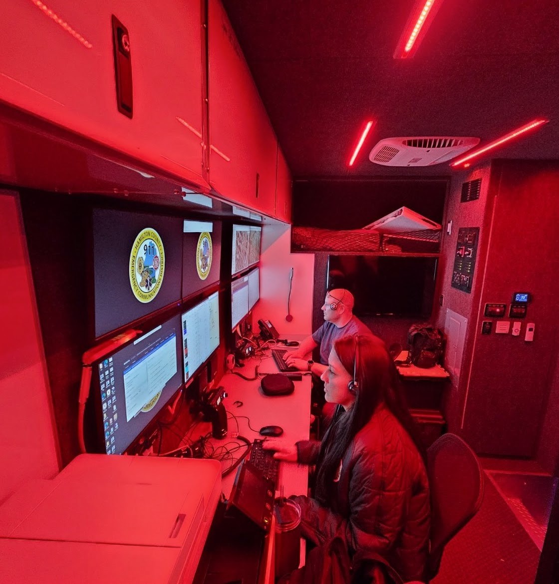 While You Were Sleeping...
It was a busy night for <a href="/HC911ECD/">Hamilton County 9-1-1</a> &amp; fellow first responders. Our Incident Dispatch Unit (IDU) responded to two separate SWAT calls with the <a href="/ChattanoogaPD/">Chattanooga Police Department</a>. That's Telecommunicator Advanced Adriana Fairbanks and Telecommunicator Senior Warren White in
