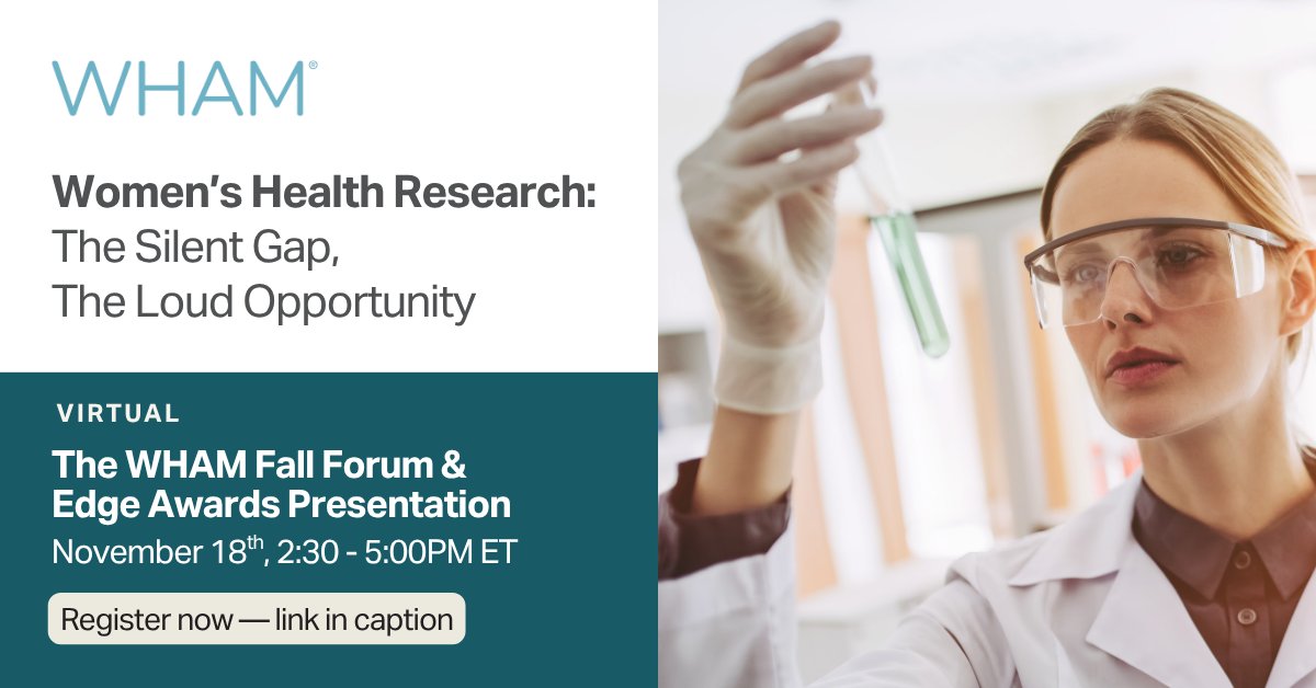 ICON__X's tweet photo. Be part of the movement reshaping #WomensHealth research.See how equity sparks innovation &amp; change

Join @WHAMnow Nov 18 (2:30–5 PM ET) for The Silent Gap, The Loud Opportunity—featuring the WHAM Edge Awards &amp; real pathways to change.

🔗 Free registration:https://t.co/wd7GPuCQko https://t.co/By30Y4qU7O