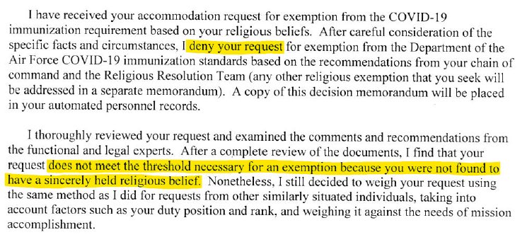 Not that a religious exemption was necessary to refuse an experimental drug, but the military told every Christian they DID NOT have “sincerely held religious belief”, then in the same breath gave beard waivers to hundreds of Norse Pagans for their “sincerely held religious