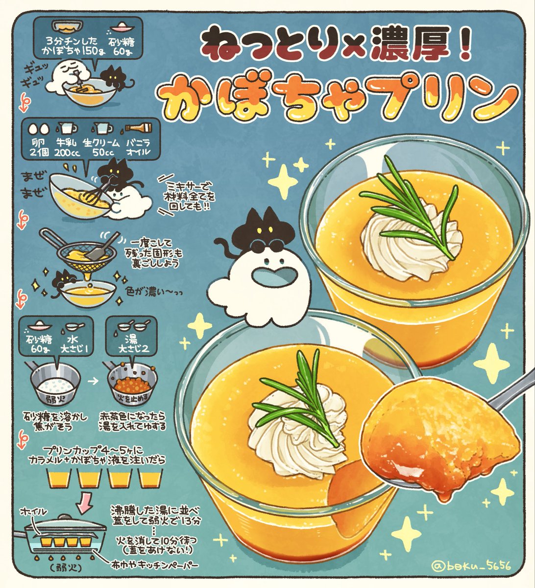 やっと！！！大好きなセブンのかぼちゃプリンのねっとり具合を再現で