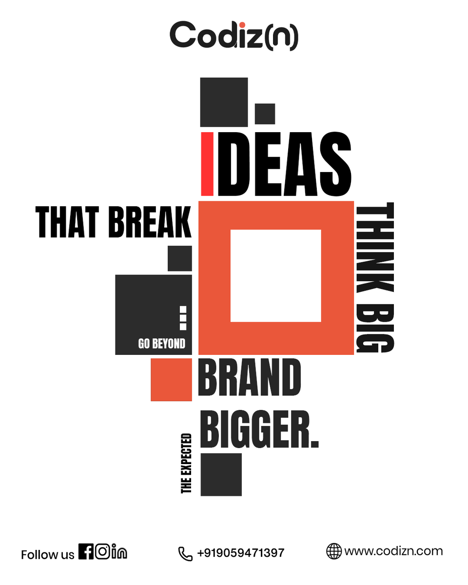 CodizN74259's tweet image. We don’t just generate ideas. Think big. Go beyond. That’s how brands expand with Codizn
#codizn #DigitalMarketing #SoftwareDevelopment #UIDesign #BrandIdentity #WebsiteDesign #BusinessSuccess #MarketingStrategy