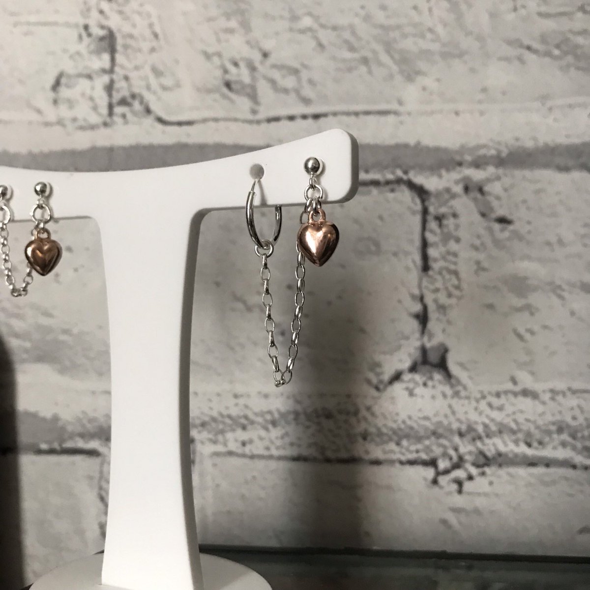 Heart double piercing earring 4beautifulkeys.etsy.com/listing/115352…