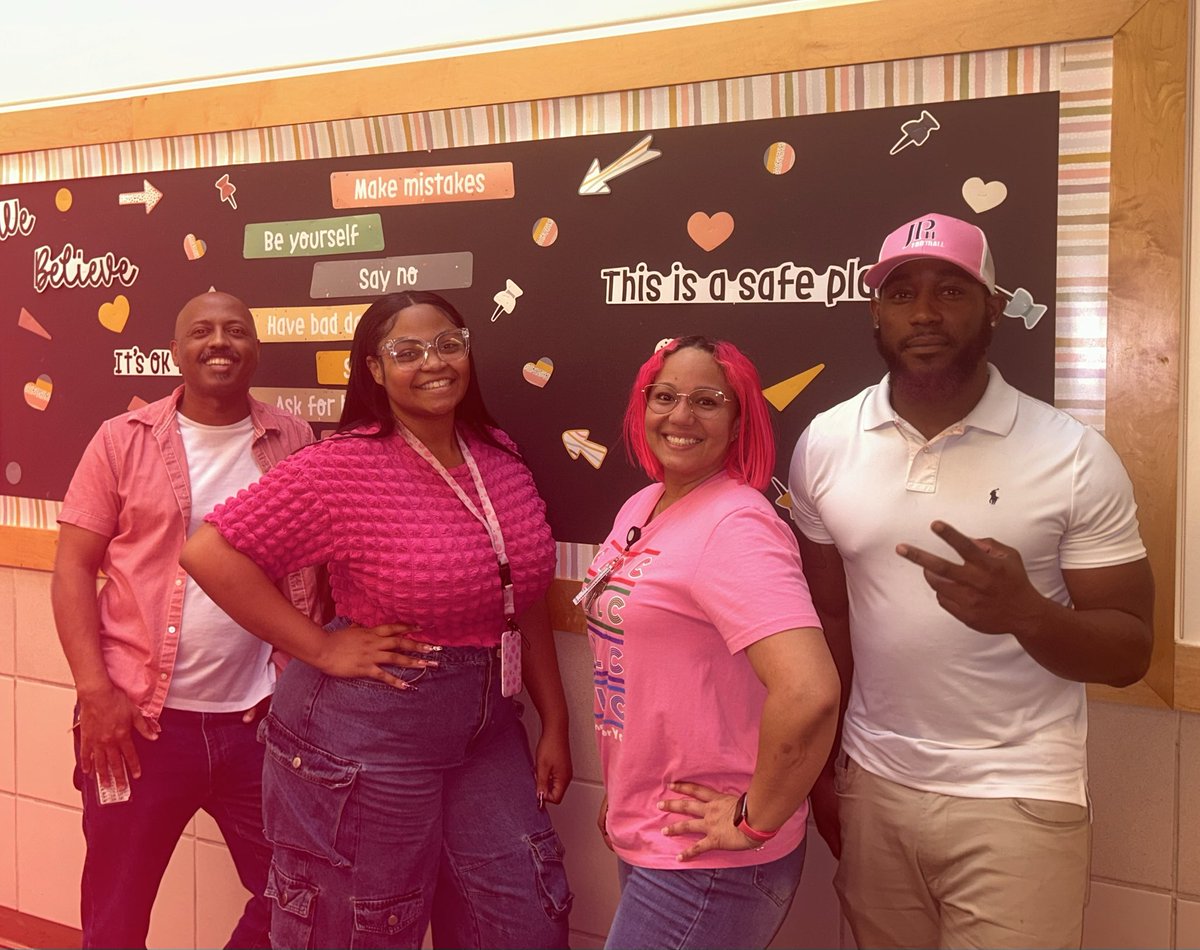 PINK💕OUT DAY at the <a href="/RichardsonISD/">Richardson ISD</a> DAEP! Best POD in the Bldg! 😝🤸🏻‍♀️💗<a href="/CarmenSteward9/">Carmen Morris</a> <a href="/atefferaCMLC/">Alex T.</a> <a href="/SharondaTims/">Sharonda Tims</a> 
.
.
.
 #JHTeam #JHPod #FormerCMLC #TMSSA #RISD #DAEP #RISDDreamBig #BreastCancerAwareness #RISDBelieves #RISDWeAreOne #RISDBeTheOne #RISDProud #RISDGrown