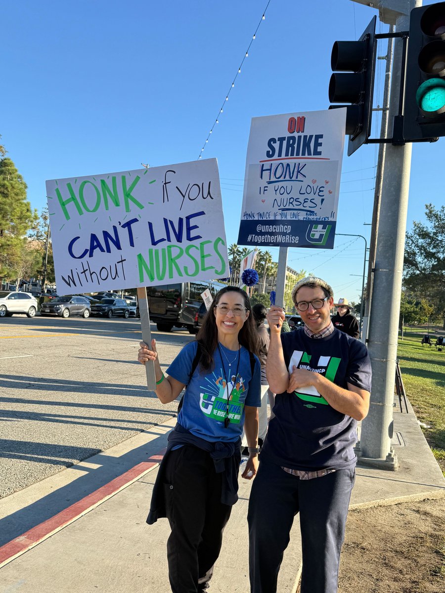AFSCME's tweet image. It’s TGIF: Time to Get It Fixed! @unacuhcp health care workers are demanding that Kaiser fix the unsafe staffing conditions and protect patient care. They deserve respect and a fair contract. Stand with us and hold the line! #TogetherWeRise #KaiserStrike #UNACUHCPStrong