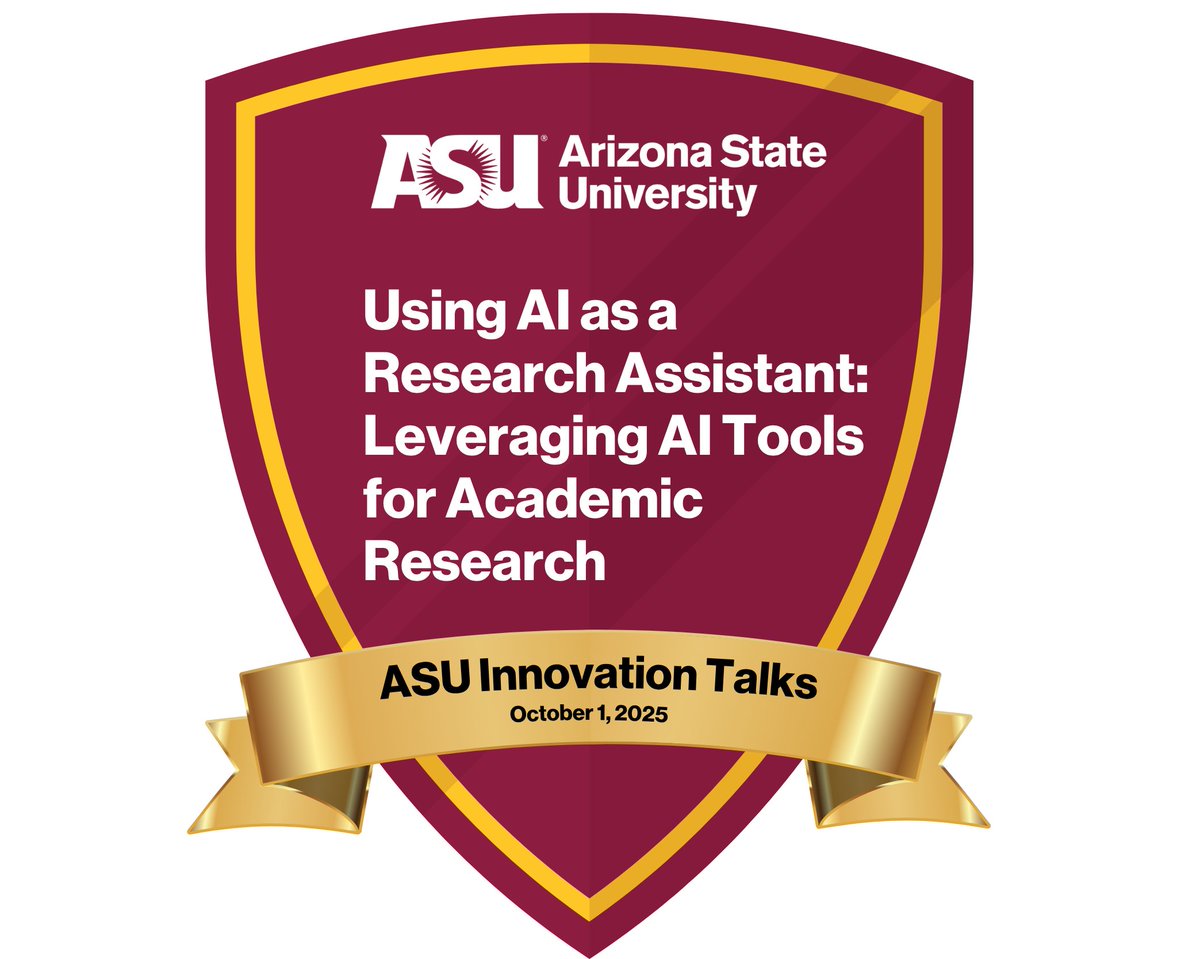 gurakuqkuqi's tweet photo. 🎓 Just earned my Using AI as a Research Assistant: Leveraging AI Tools for Academic Research - Badge from Arizona State University and Cintana Education! 🌟
#Education #Achievement #PoweredByASU
https://t.co/uQDPa1JG7Y https://t.co/N03YHpKE0O