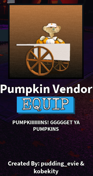 didskengupdate's tweet photo. THREAD OF EVERY NEW SKIN ADDED IN THE UPDATE

Huge Foot ($970 Quidz)
The Bearyip ($799 Quidz)
Trick or Treaters ($750 Quidz)
Pumpkin Vendor ($500 Quidz) https://t.co/Vta9eCACCA