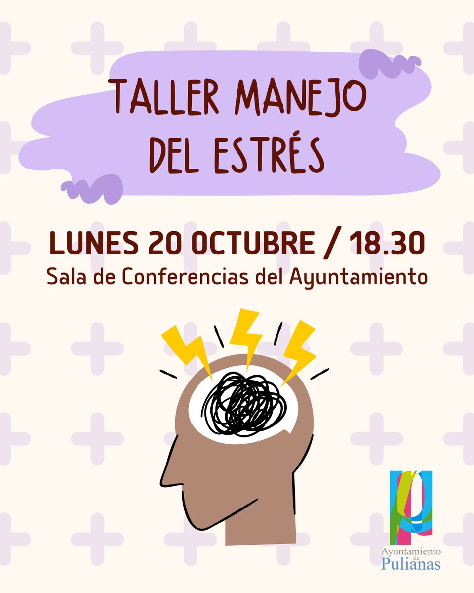 TALLER DE MANEJO DEL ESTRÉS*TALLER DE MANEJO DEL ESTRÉS 🤯💆‍♀️🤯💆‍♀️

🗓️ Lunes 20 de octubre
🕠 18:30 h
📍 Sala de Conferencias del Ayuntamiento de Pulianas

🌿 Una oportunidad para cuidar tu bienestar 💪