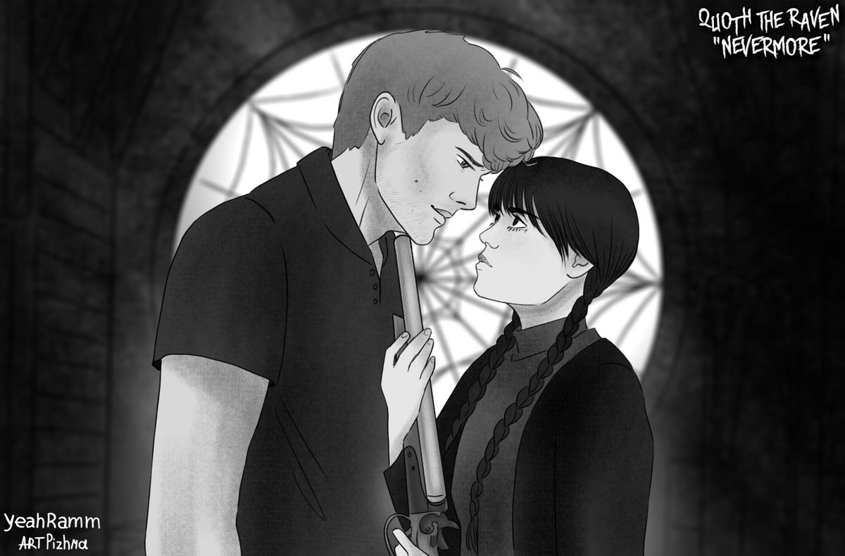yeahRamm's tweet photo. Art to Chapter 12, "Boom. Butterfly effect?" 

"Better the devil you know than a new one, don't you think?"

Art by @APizhma.   

#WednesdayNetflix #Weyler #Wyler #WednesdayxTyler 

https://t.co/mMu5Lieyy0 https://t.co/9cLFKWOCmH