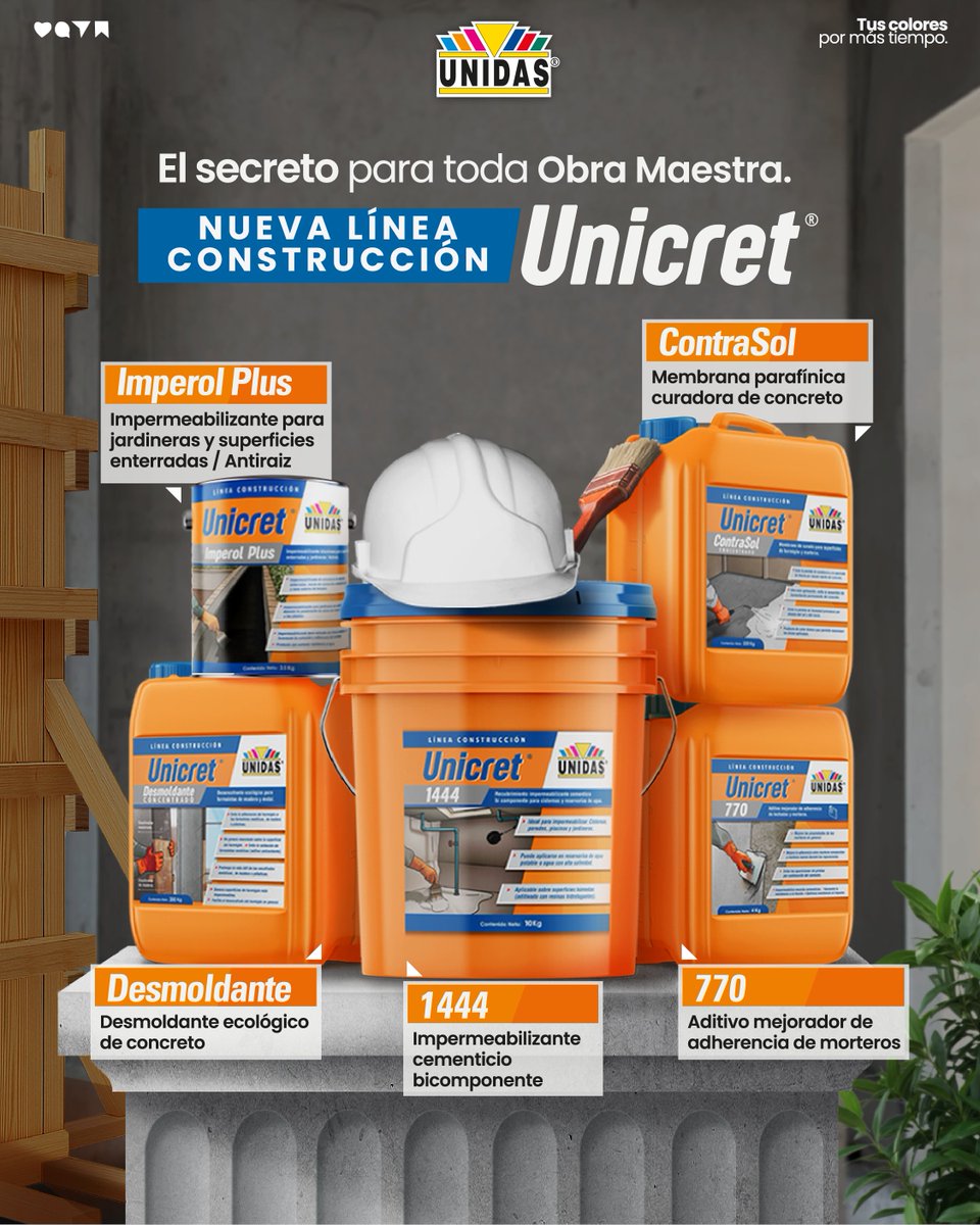 La fortaleza de una obra se mide en cada detalle. 🏗️
Con la #líneadeconstrucción #Unicret, tienes la protección que tu proyecto necesita: impermeabilización, adherencia, curado y acabados profesionales.

💪 Unicret, el secreto detrás de toda obra maestra.

#Impermeabilización