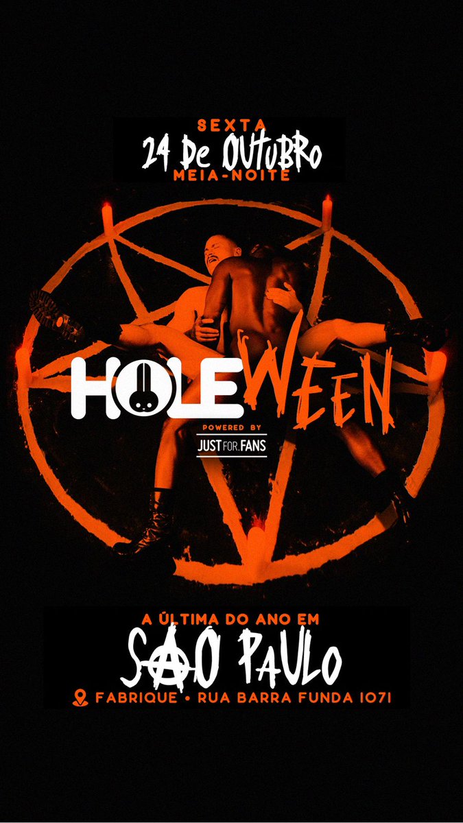 SEXTA-FEIRA DIA 24/10 em SÃO PAULO teremos a edição de Halloween da <a href="/festahole/">HOLE</a>: HOLEWEEN 👻🎃

Esqueça os doces, vamos fazer travessuras? 🍑🍆💦💦💦

Ingressos: shotgun.live/events/holewee…

Cupom de desconto: RIQUE