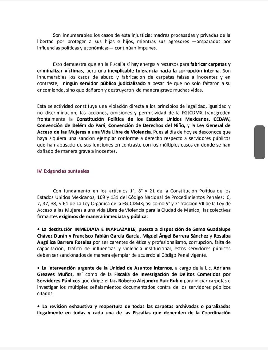 🚨🔥💜🚨🔥💜🚨🔥💜
#Aleeerta
Hacemos un fuerte llamado a la jefa de gobierno de la #cdmx <a href="/ClaraBrugadaM/">Clara Brugada Molina</a> a la fiscal <a href="/BerthaAlcalde/">Bertha Alcalde Luján</a> <a href="/FiscaliaCDMX/">Fiscalía CDMX</a>  y a todas las autoridades competentes en la administración y gobernanza del acceso a la justicia 
<a href="/Claudiashein/">Claudia Sheinbaum Pardo</a>
1/2