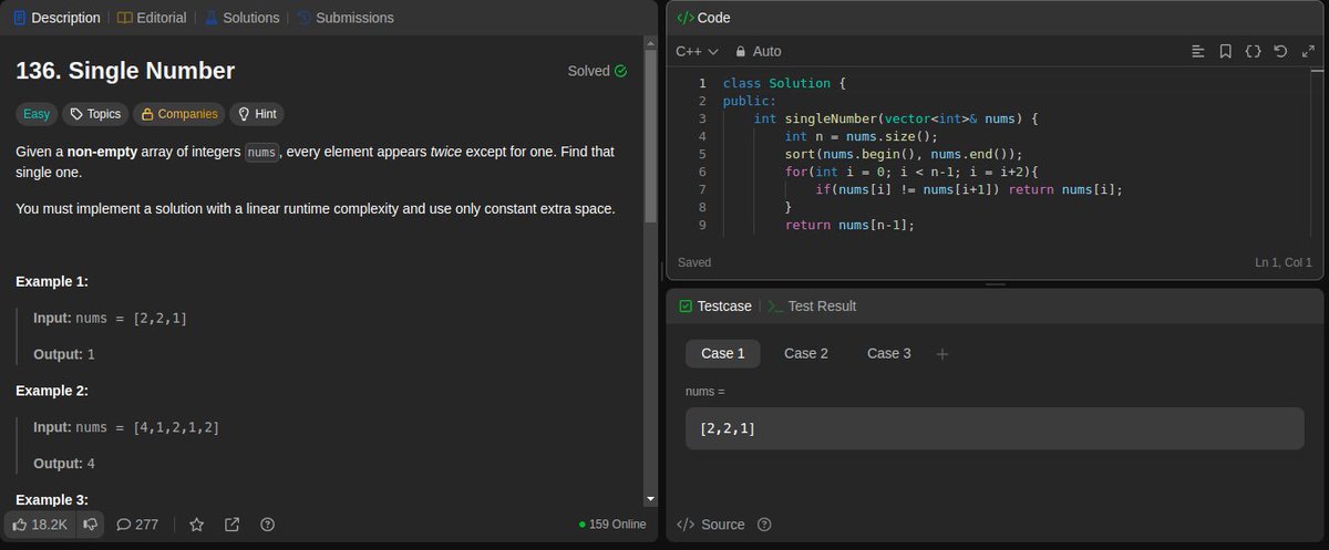 _SahilNawal_'s tweet image. Day-10 of my DSA grind 💻 #LeetCode #100DaysOfCode #CodingJourney
Solved 4 array problems today — all easy, yet surprisingly tricky. Learned that even simple-looking problems can get challenging when edge cases come into play. Always handle them with care!